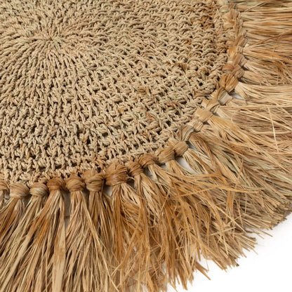 Raffia Crochet Placemat - Natural Woven Table Setting
