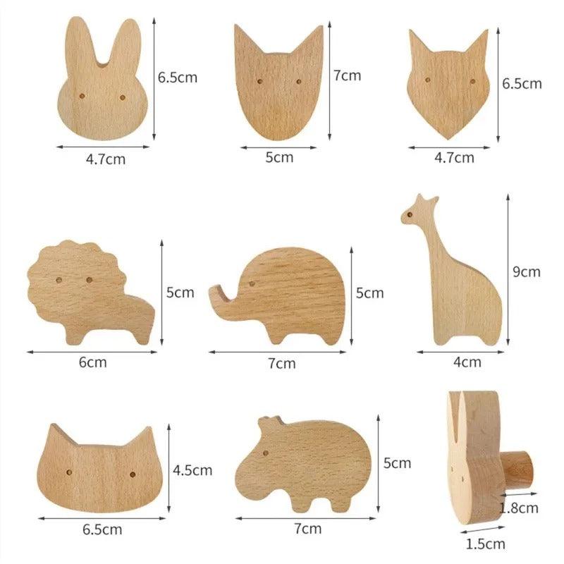 Animal Wood Hooks | Solid Wood, Beech - JUGLANA