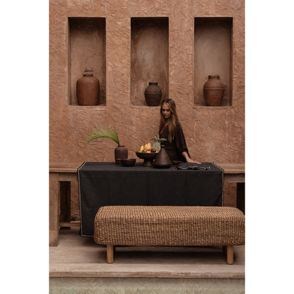 The Tuscany Tablecloth - Black Natural - 150x250