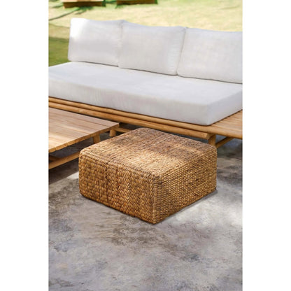 Natural Hyacinth Pouffe Square - Woven Ottoman, Medium