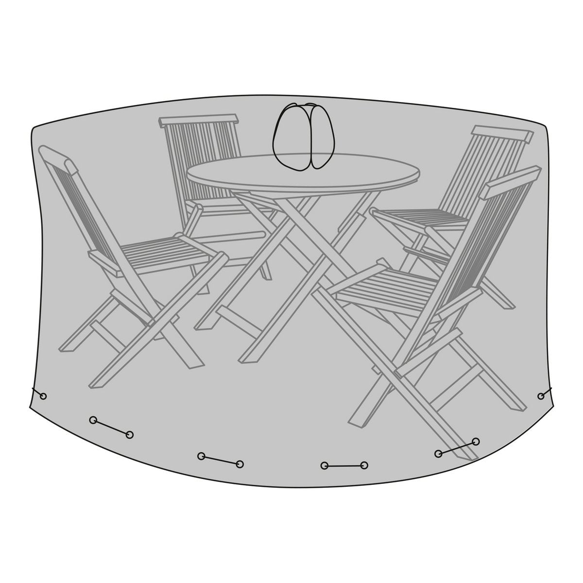 Polyester Round Table Cover - Water Repellent, 180cm, Black
