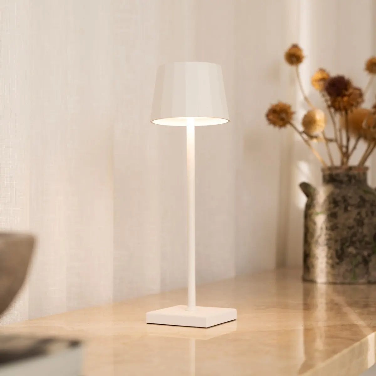 William White Rechargeable Table Lamp | Cordless, Dimmable & 120-Hour Battery Life