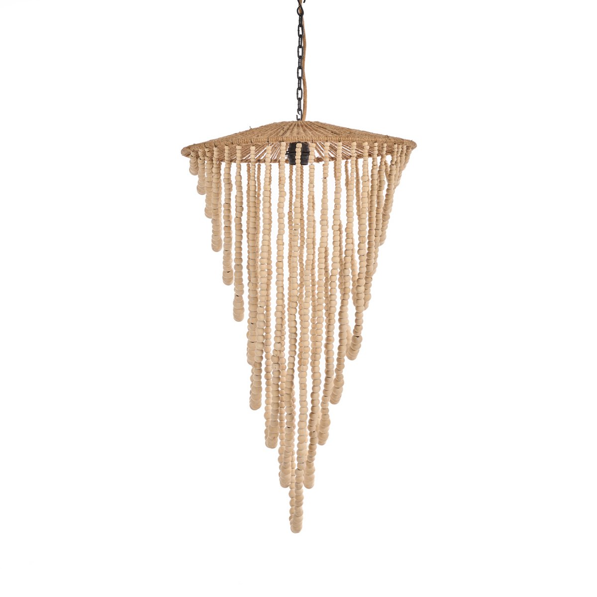 The Wooden Bead Chandelier - Natural - L