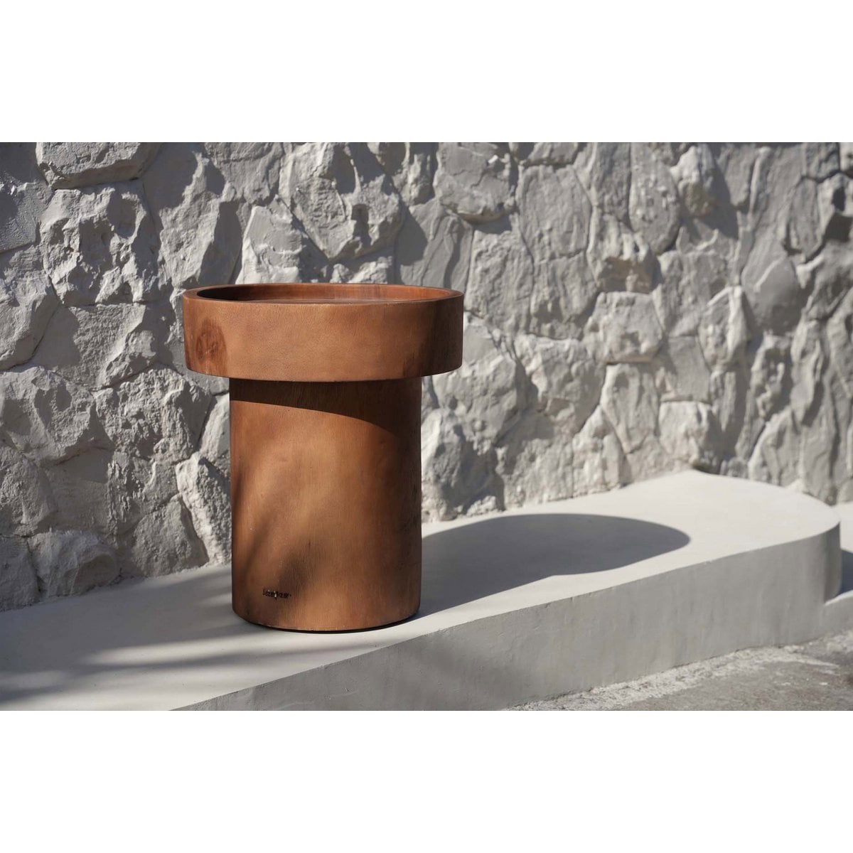 Suar Wood Side Table - Natural, Elegant Accent Table