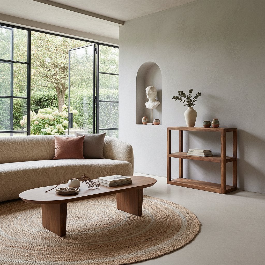 Étagère de rangement en bois de mangue Bullnose 3 étagères - 100x38x90 cm