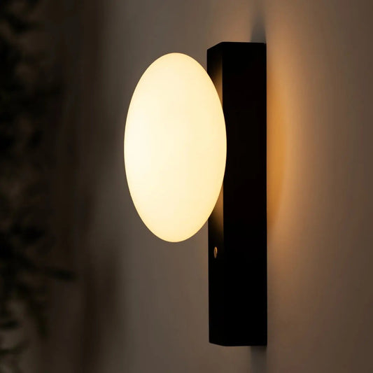 Black Wooden Wall Lamp Cordless – Rechargeable Dimmable LED Light