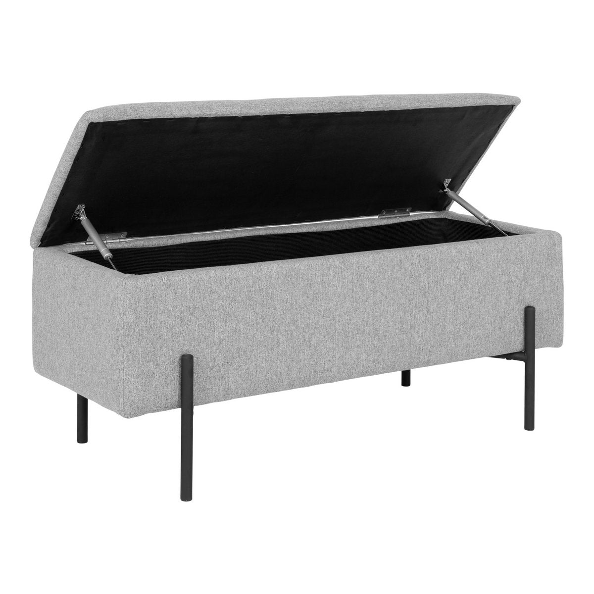 Banc Watford - Gris clair, Polyester, 95x36.5x43cm