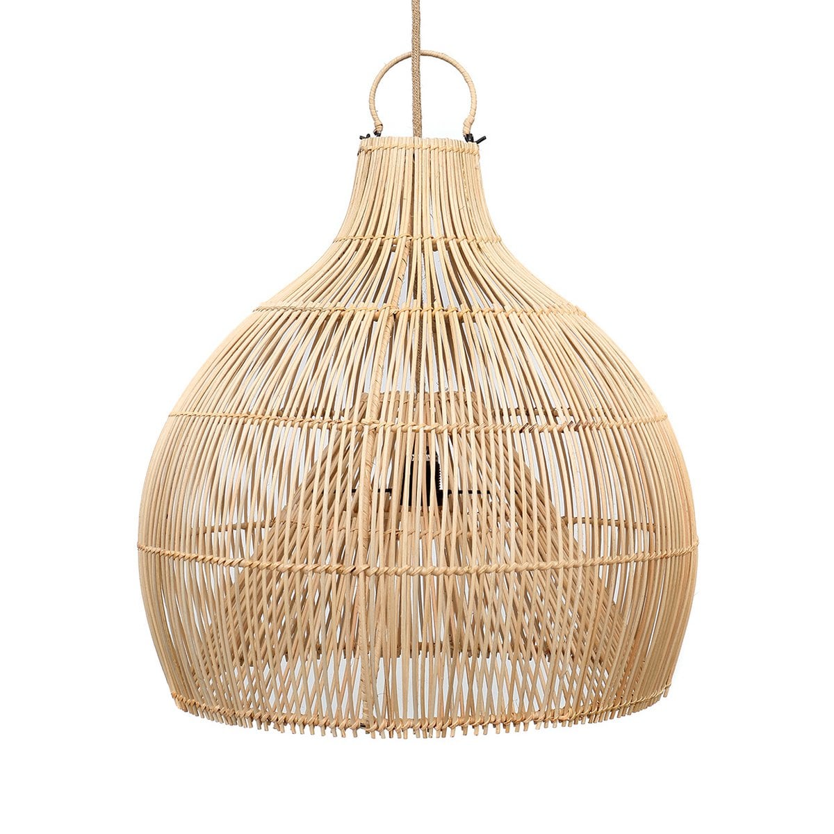 Rattan Pendant Light - Natural Woven Lobster Trap - Large