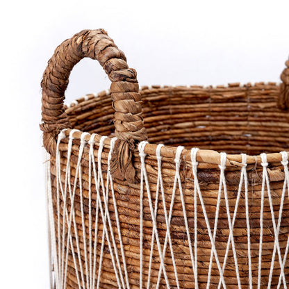 Banana Fiber Laundry Basket - Boho Plant & Storage Basket