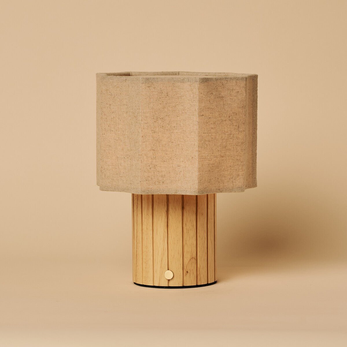 Channa Light Brown Rechargeable Table Lamp | Linen Blend, Stylish & Functional