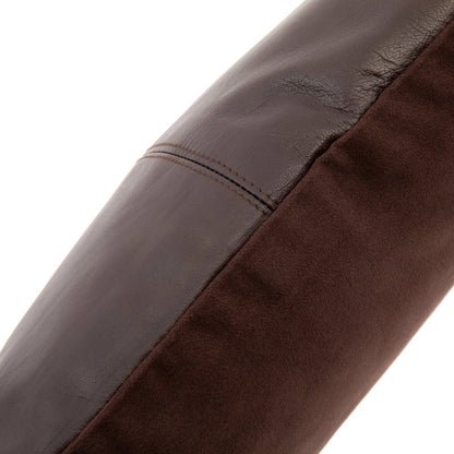 La Funda de Cojín de Cuero de Cuatro Paneles - Chocolate - 40x40