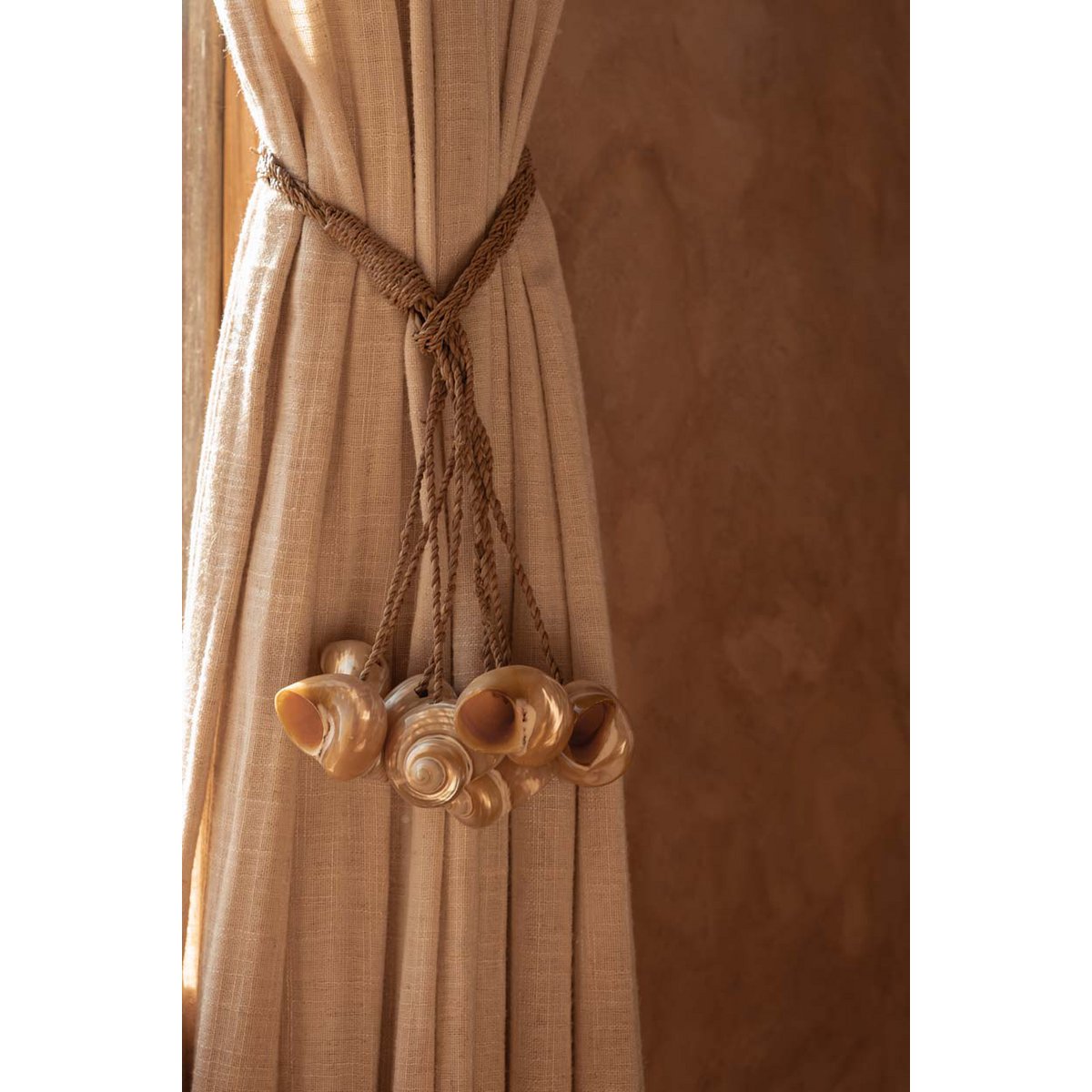 Natural Conch Shell Tassel - Coastal Wall Hanging