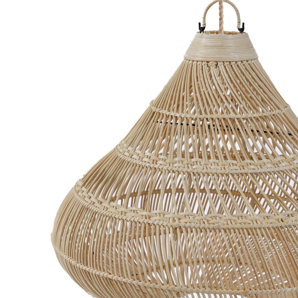 Rattan Pendant Lamp - Natural Woven Light Fixture - Large