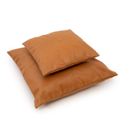 La Funda de Cojín de Cuero de Cuatro Paneles - Camello - 40x40