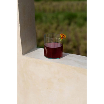 Recycled Glass Whisky Tumbler - On the Rocks Style, Small Size, Blue Tint