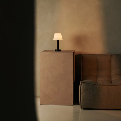 Zoë Black Wooden Rechargeable Table Lamp | Dimmable, USB-C & Up to 80 Hours of Battery Life