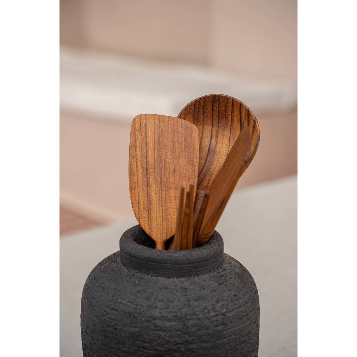 Terracotta Vase - Black Rustic Peaky Vase - Small
