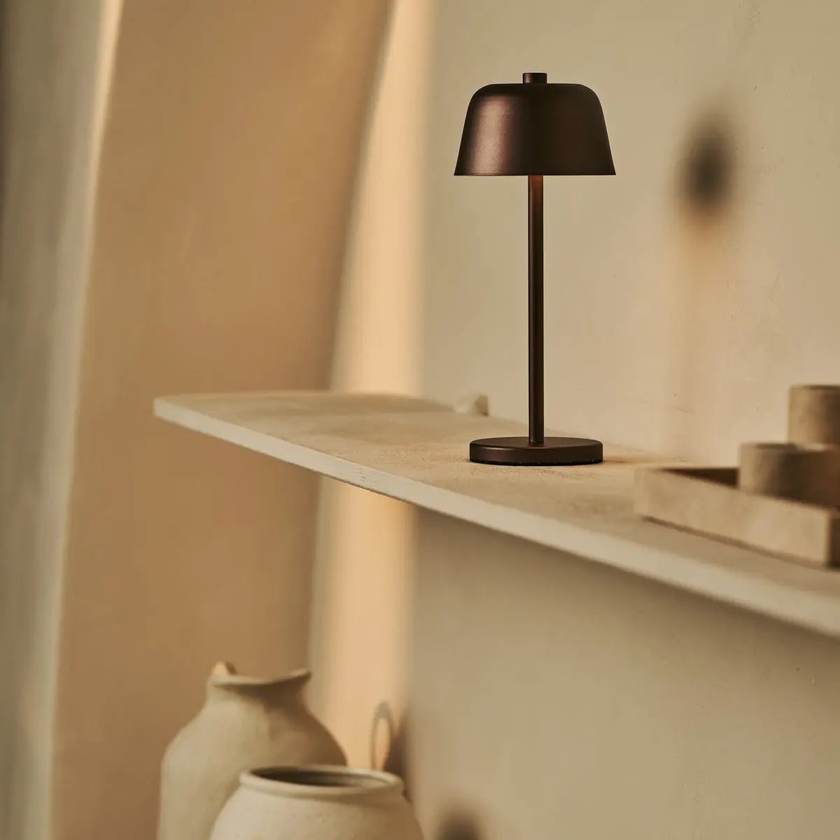 Espresso Brown Rechargeable Table Lamp | Cordless & Stylish Lighting