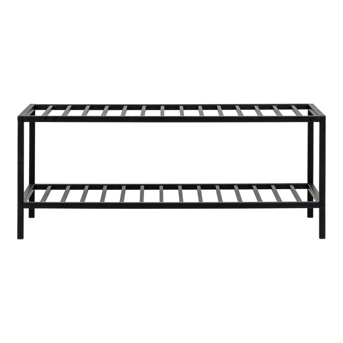 Steel Shoe Rack - Black Minimalist Entryway Organizer - 79cm