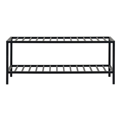 Steel Shoe Rack - Black Minimalist Entryway Organizer - 79cm
