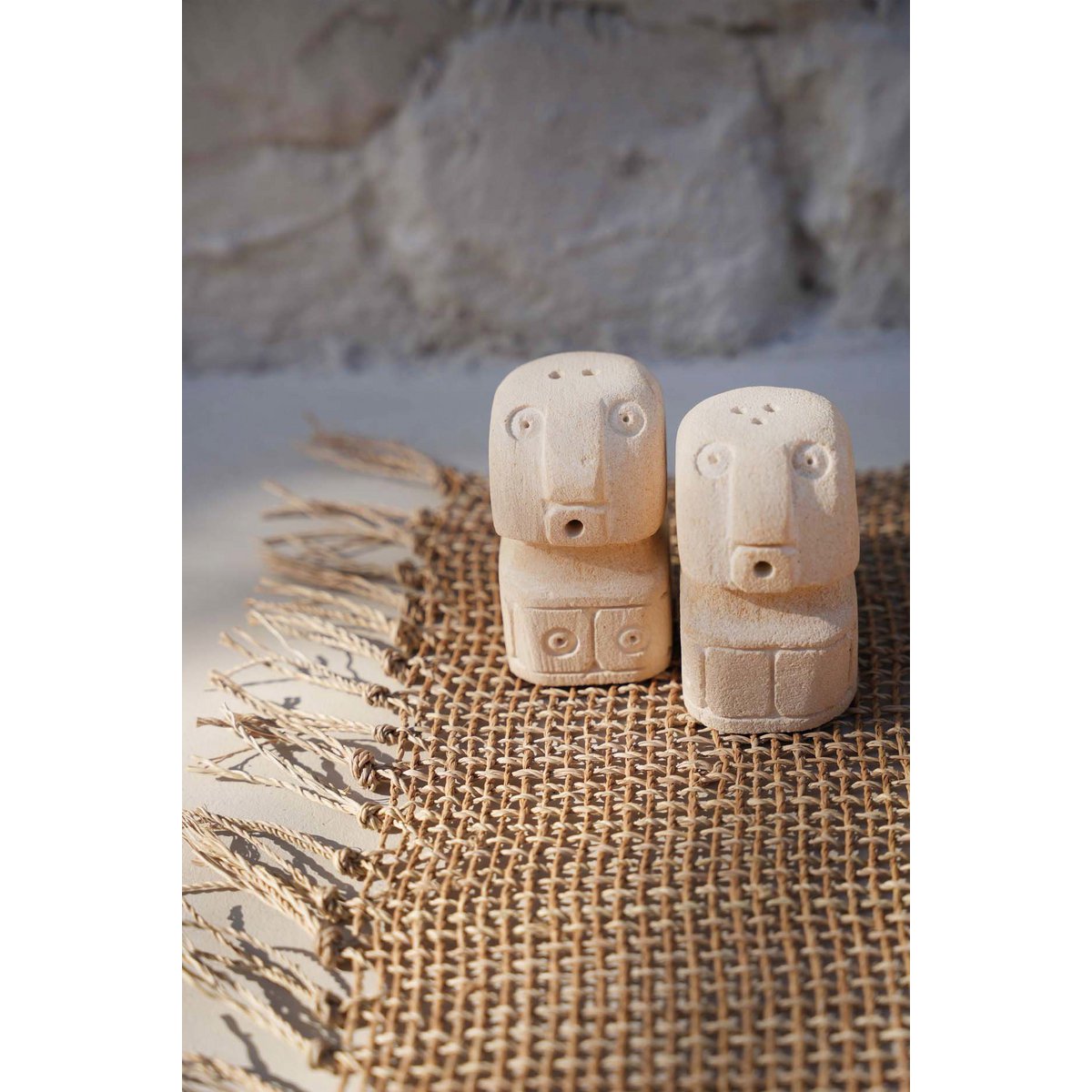 Sandstone Salt & Pepper Shakers - Stone Men Design
