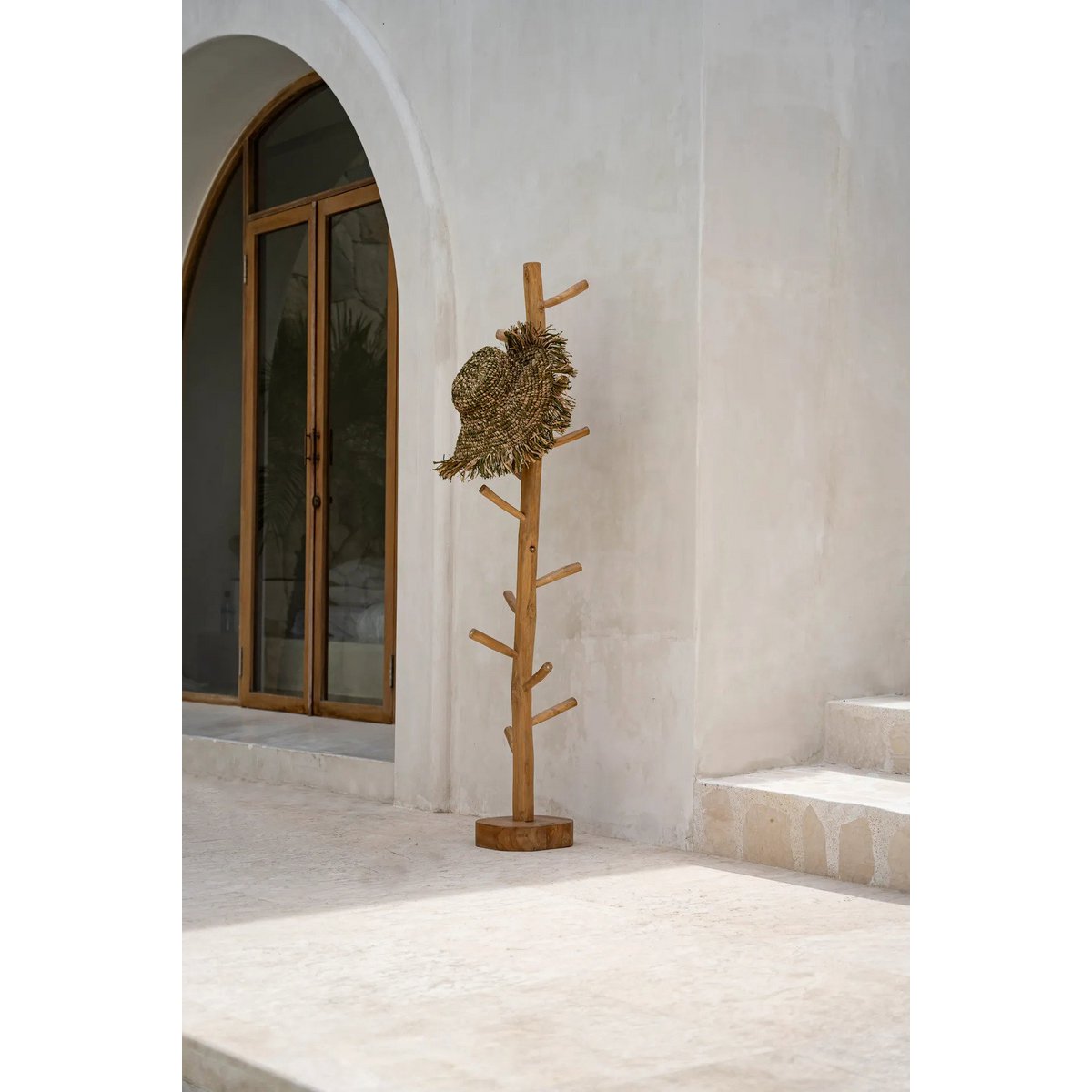 Teak Wood Coat Hanger – Natural Finish Entryway Organizer