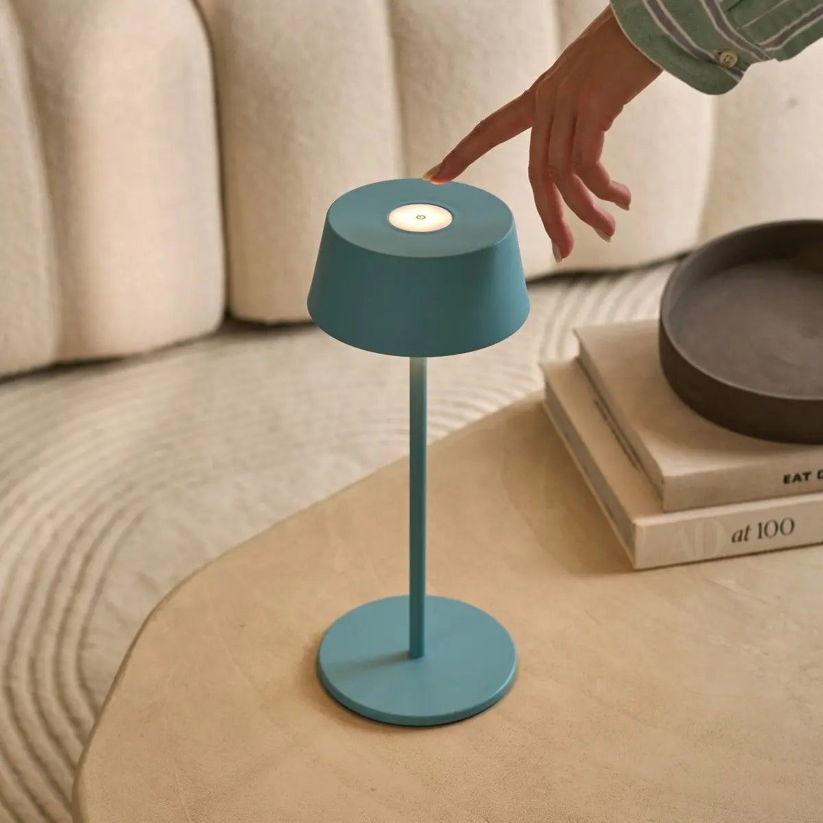 Hugo Amsterdams Blue Rechargeable Table Lamp | Dimmable, Stylish & Cordless