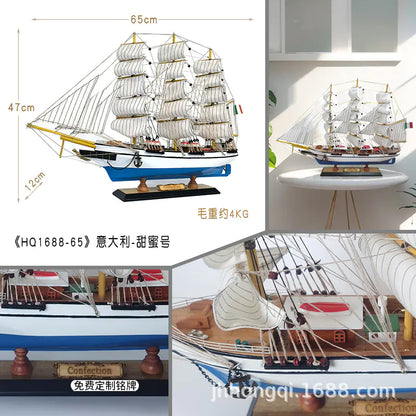 Sailing Ship Model - Real Wood Craft for Home Decor