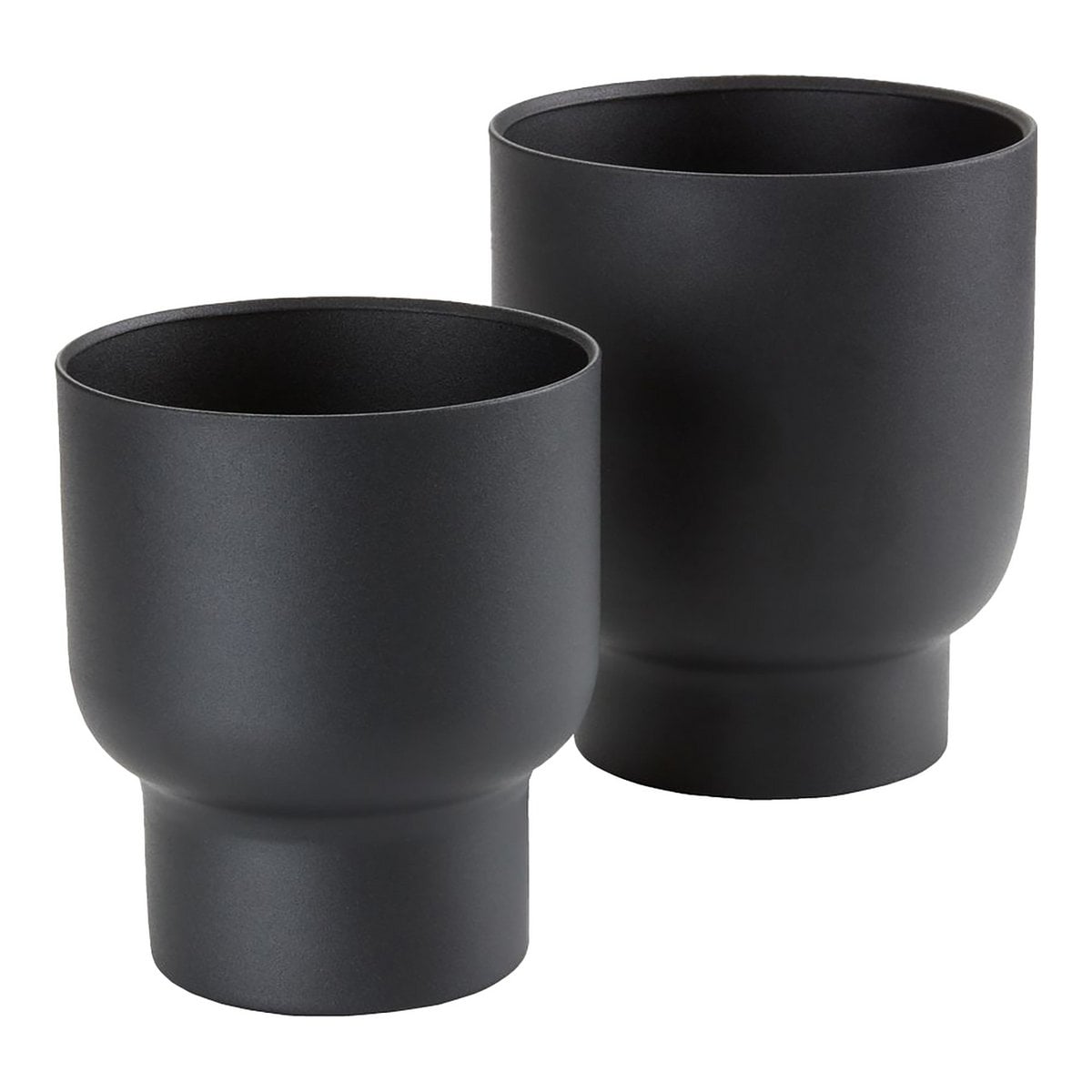Fulda Flowerpots - Metal, Black - Set of 2