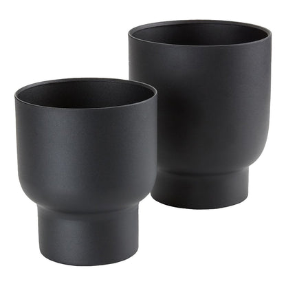 Fulda Flowerpots - Metal, Black - Set of 2