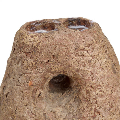 Terracotta Candle Holder - Modern Totem Style - Brown