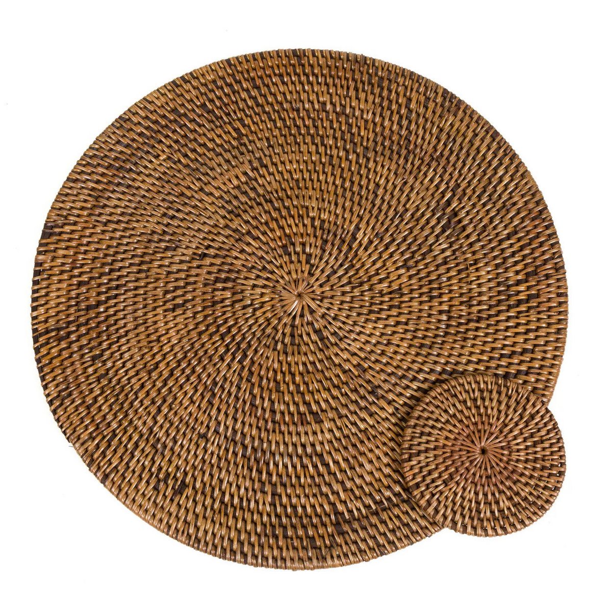 Rattan Coaster - Natural Brown Handwoven Tropical Drink Coaster