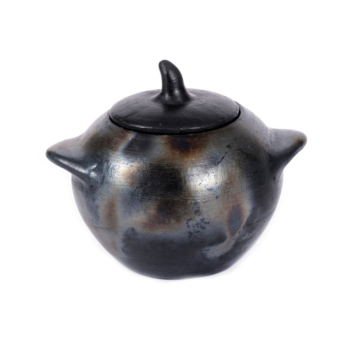 Terracotta Storage Jar - Large Burned Kitchen Container with Lid