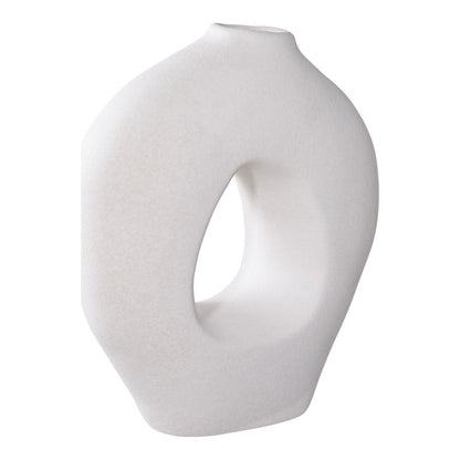 Ceramic Vase - White Sculptural Nordic Vase, 27.8 cm