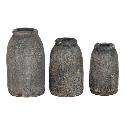 Velas Decoration Vases - Antique Light Grey, Terracotta - Set of 3