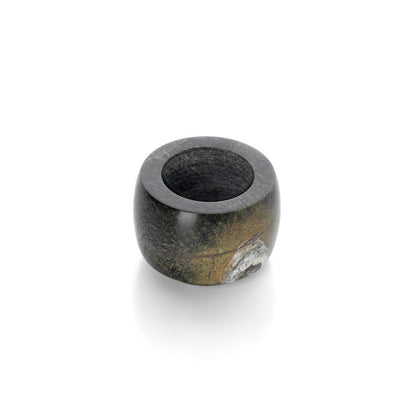 Marble Tea Light Candle Holder - Green Bidasar Stone, Low