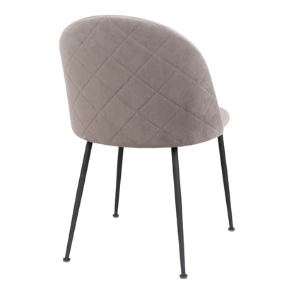Chaise de salle à manger Geneve - Velours, Acier, Gris - Jeu de 2