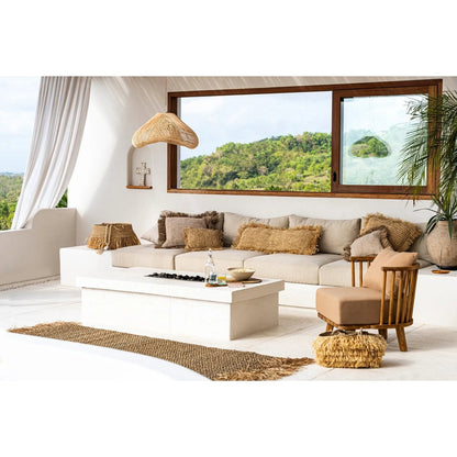 The Raffia Cushion Cover Rectangular - Natural - 35x100