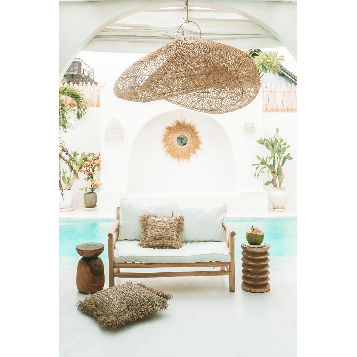 The Raffia Cushion Cover Square - Natural - 40x40
