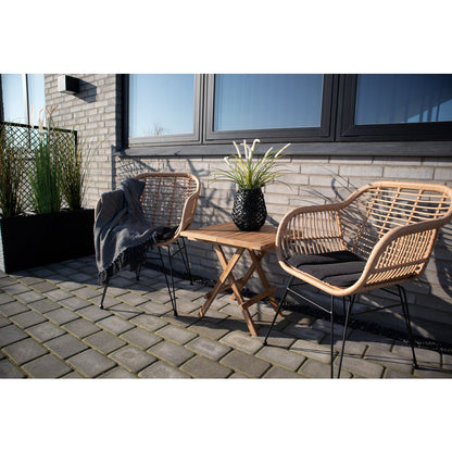 Teak Side Table - Natural Wood Accent Table, 50x50x50 cm
