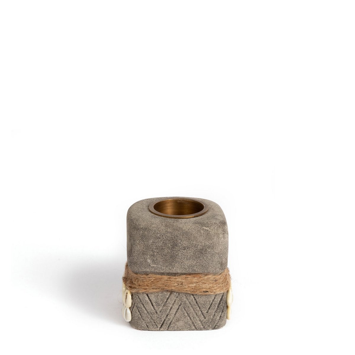 Sandstone Candle Holder - Hand-Carved Stone Sumba Style
