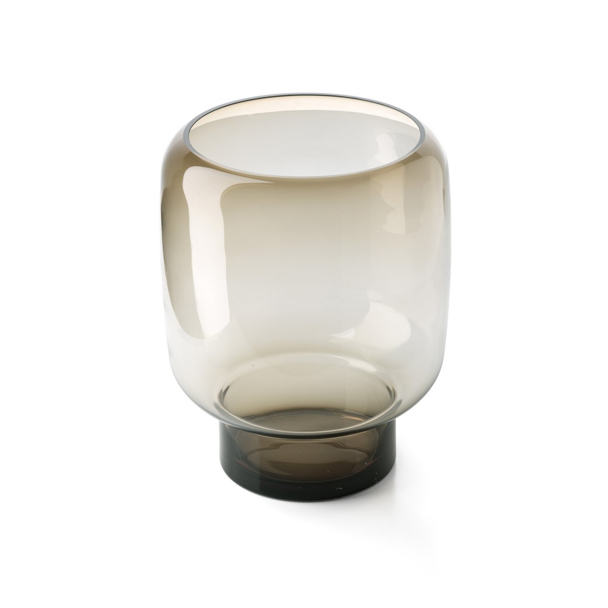 Recycled Glass Cube Vase - Smoky Brown Nordic Decor - Large
