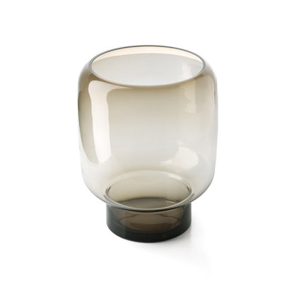 Recycled Glass Cube Vase - Smoky Brown Nordic Decor - Large