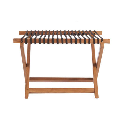 Natural Wood Luggage Rack – Foldable Guest Room Organizer, Large