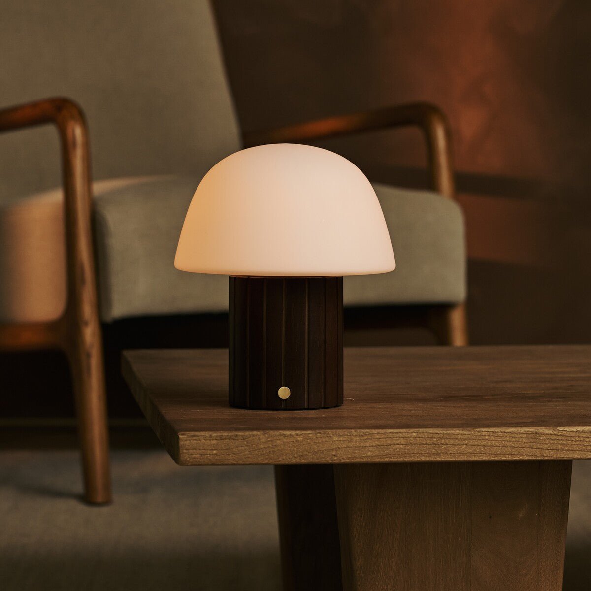 Dark Brown Rechargeable Table Lamp | Dimmable, Modular & 3 Colors