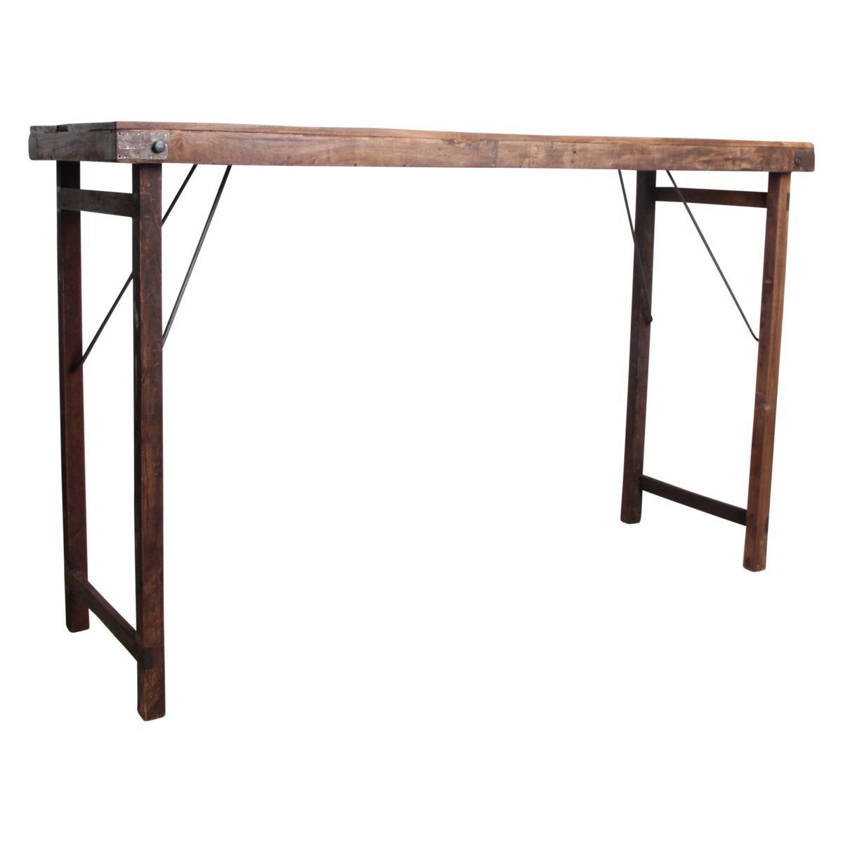 Hardwood Bar Table Brown Foldable - Space-Saving Design