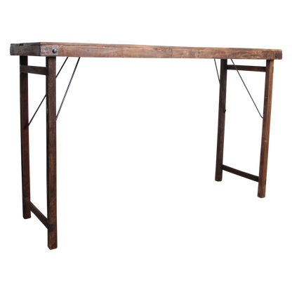 Hardwood Bar Table Brown Foldable - Space-Saving Design