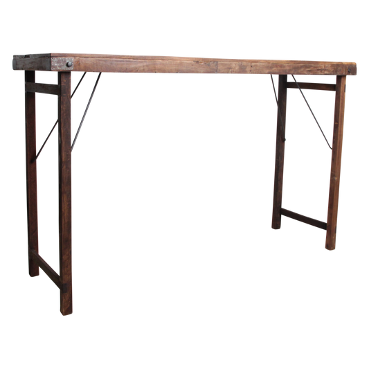 Hardwood Bar Table Brown Foldable - Space-Saving Design