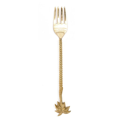 Brass Table Fork - Gold Palm Tree Design