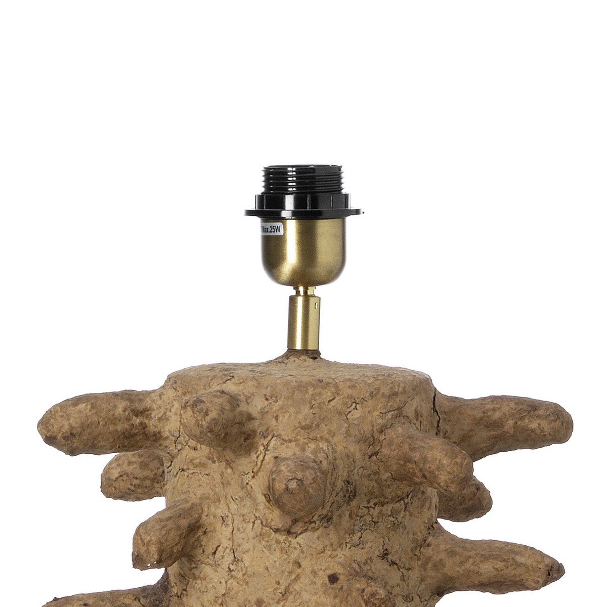 Papier-Mâché Table Lamp - Modern Spiked Design - Mud - Medium